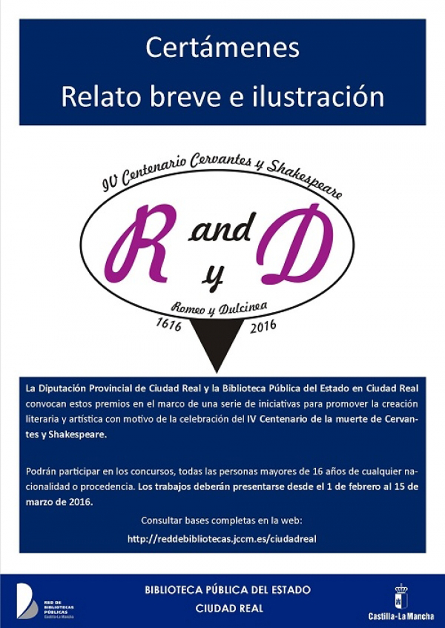 La Diputación de Ciudad Real y la biblioteca pública del estado convocan un certamen de relato breve y otro de ilustración
