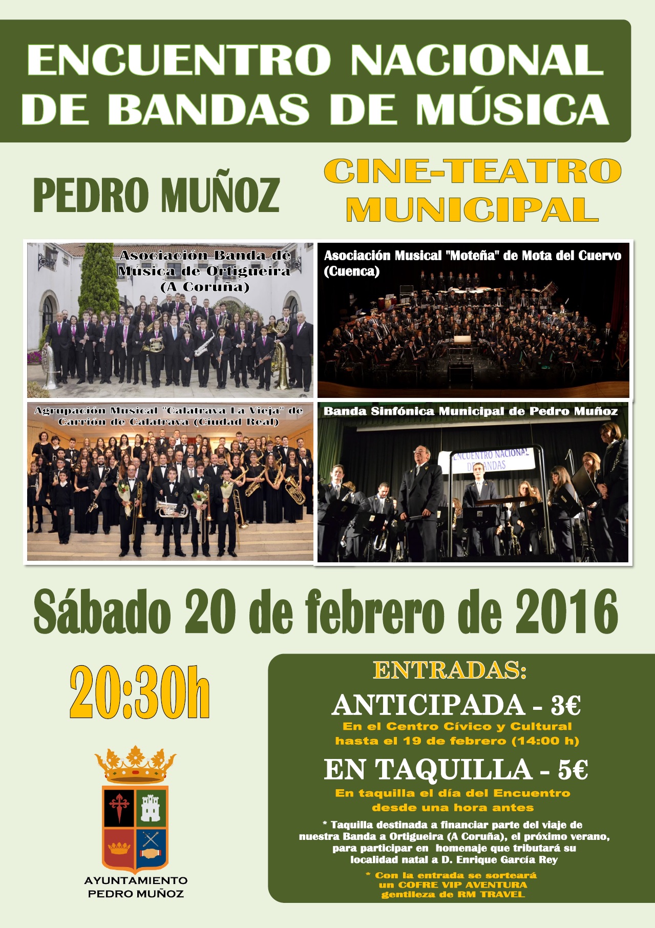 Cuatro agrupaciones participarán en el encuentro nacional de bandas de música de Pedro Muñoz