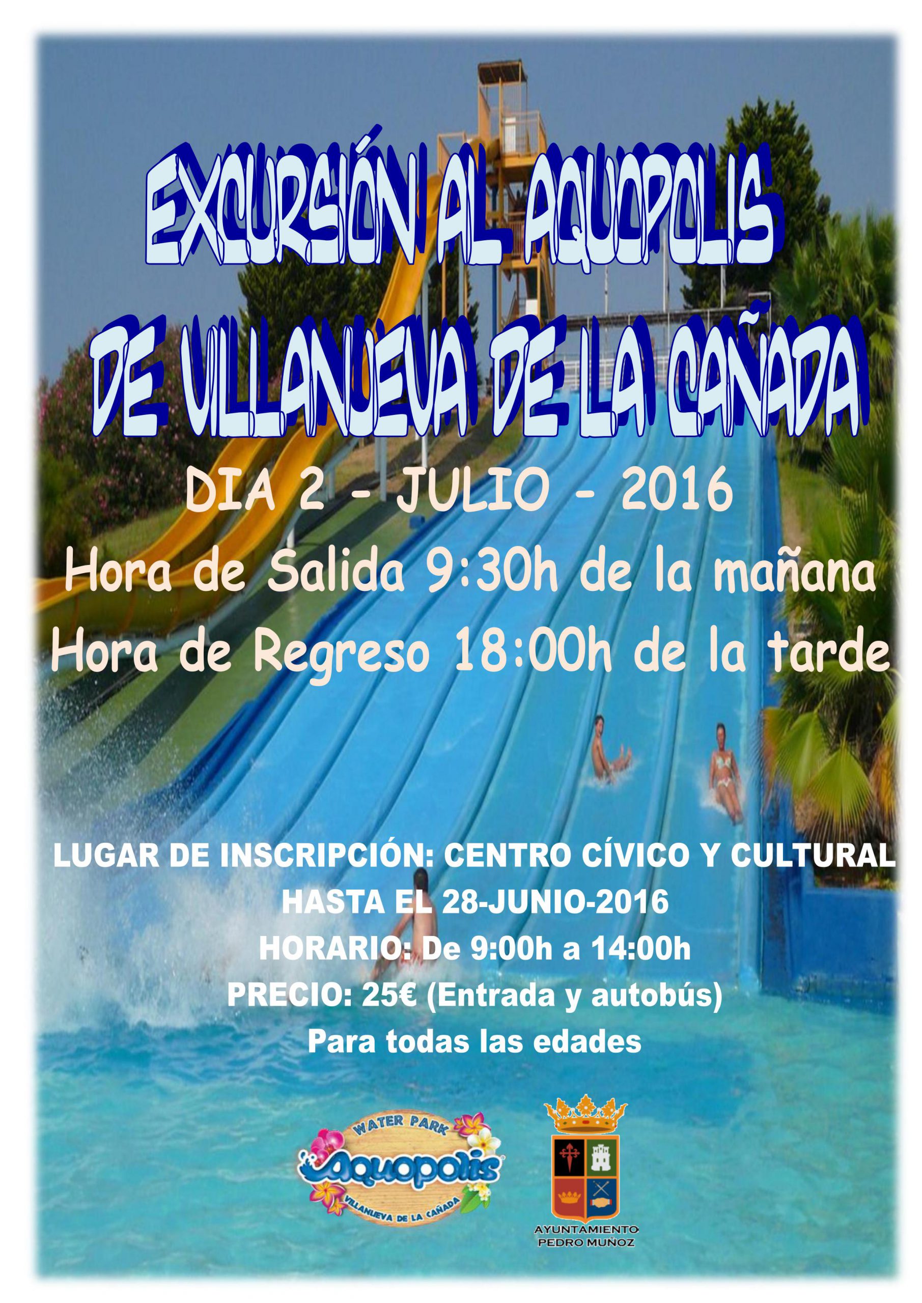 Este verano disfruta del agua con un viaje al Aquópolis de Villanueva de la Cañada que ha organizado el Ayuntamiento