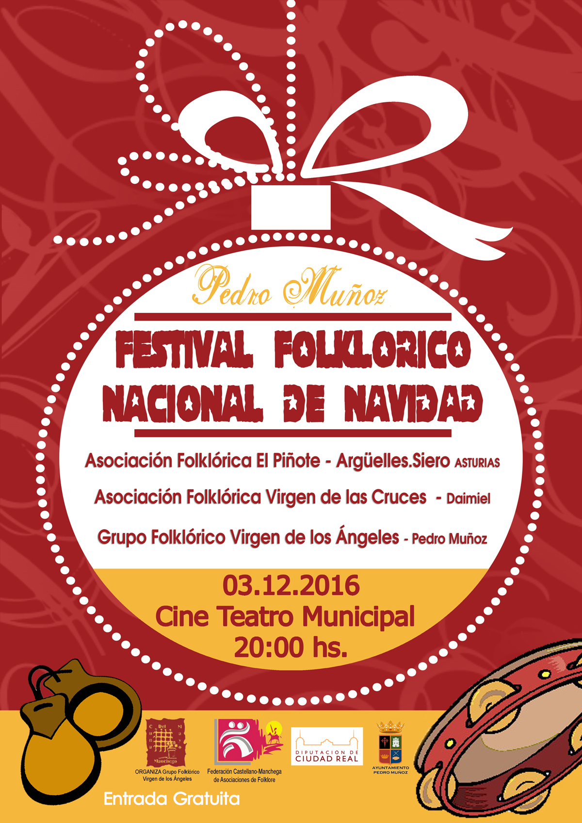 Festival Folklórico Nacional de Navidad en Pedro Muñoz para el sabado 3 de diciembre