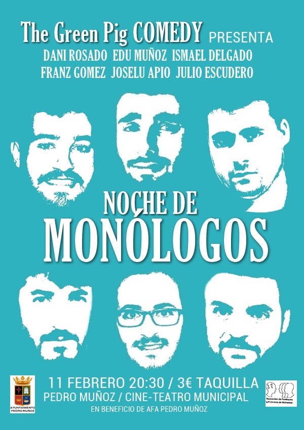 Noche de monólogos de mano de The Green Pig Comedy, el sábado en Pedro Muñoz